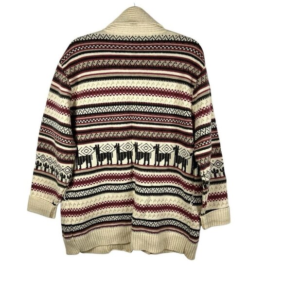 Vintage Lord Jeff Cardigan Alpaca Pattern Size Large striped knit western - Picture 2 of 9